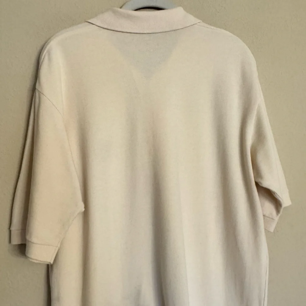 Vintage Polo Ralph Lauren Golf Shirt Sz Medium Ivory Logo Crest Preppy Academia
